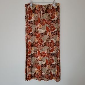 Notations Floral Earthy Boho Maxi Pencil Skirt Size‎ L